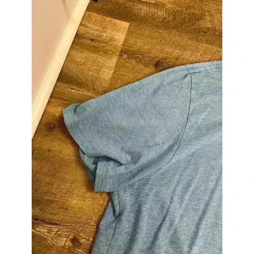 Vineyard Vines Edgartown Polo Heathered Blue Men's 2XL Short Sleeve Cotton Blend - Picture 3 of 9